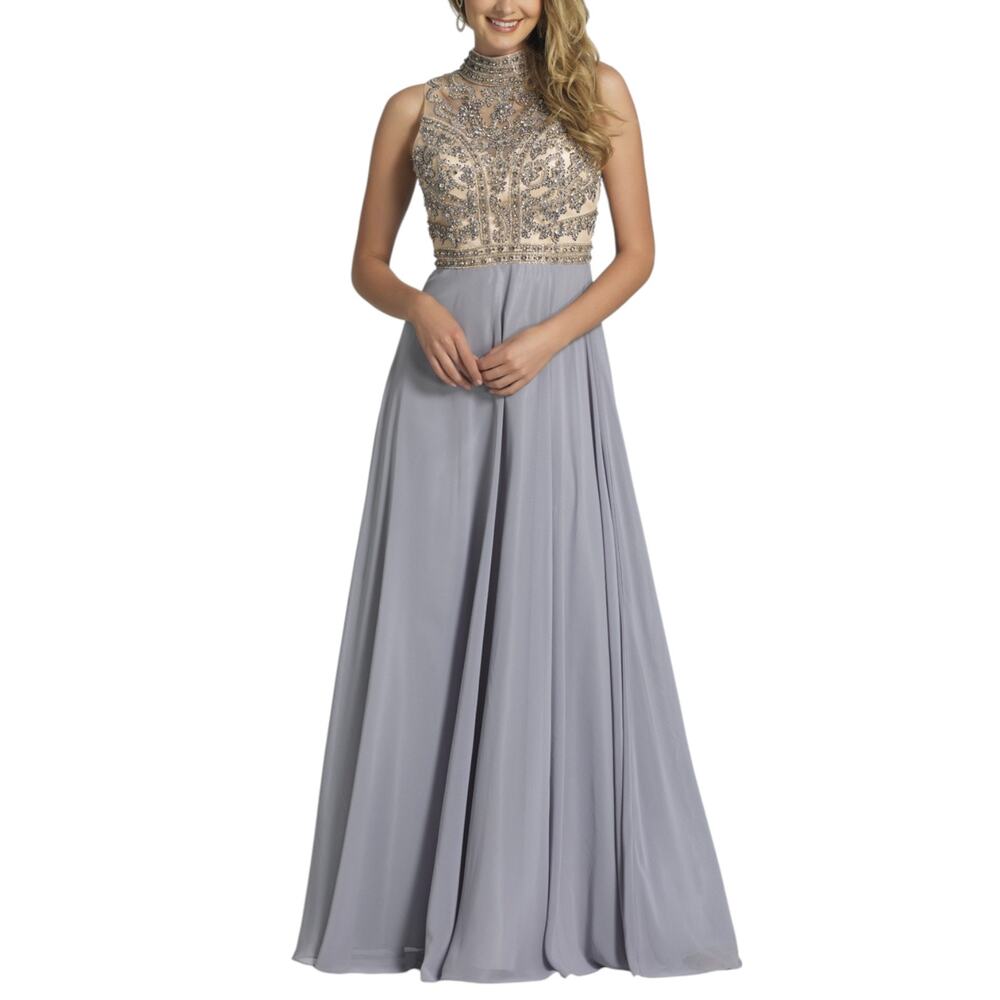 Vintage Dave & Johnny Fairytale Endings Evening Prom Dress Size 15/16 Pink/Gray